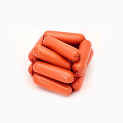 Embalagem de produtos alimentares com filme de embalagem impresso, caixa de salsicha artificial, caixa de salsicha tubular PVDC