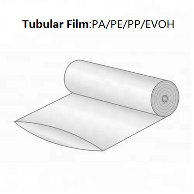 Película de embalagem de vácuo flexível de tubo de rolo tubular PA PE de plástico para alimentação