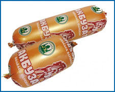Imprimir Personalizar Salsicha Casing Rolos de plástico Presunto Instantâneo Fumado PVDC Cobre superior para baixo Formação térmica
