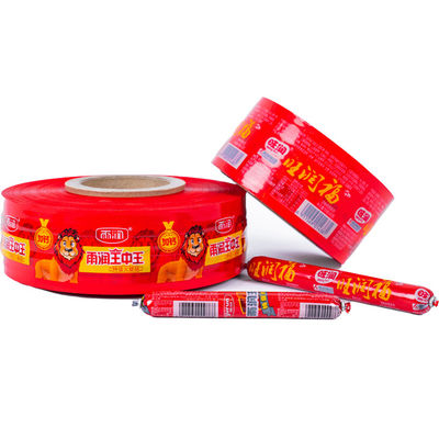 Imprimir Personalizar Salsicha Casing Rolos de plástico Presunto Instantâneo Fumado PVDC Cobre superior para baixo Formação térmica