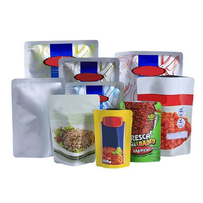 Sacos de embalagem de alimentos de plástico personalizado Sacos de café impressos com fecho de fecho 40 Mic ~ 250 Mic