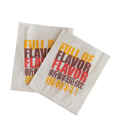 Imprimir sacos de papel artesanal revestidos à prova de gordura descartáveis para fast food embalagens de alimentos para levar