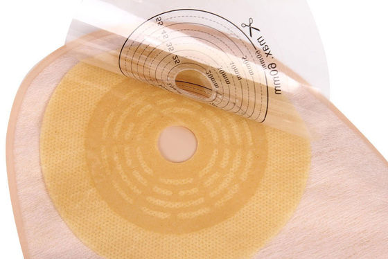 Saco de ostomia fechado, fecho com pinça de saco, drenável, 15-60 mm, bege