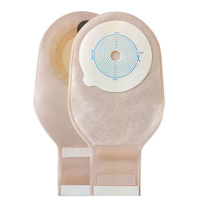 Saco médico de uma peça de ostomia Saco de estoma Cor bege Drenável 65mm Corte Sistema de uma peça Saco de ostomia