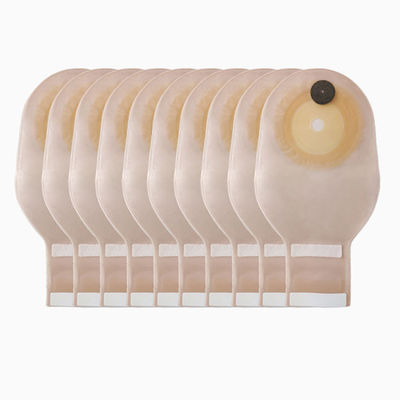 Saco médico de uma peça de ostomia Saco de estoma Cor bege Drenável 65mm Corte Sistema de uma peça Saco de ostomia