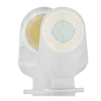 Saco de colostomia de colostomia transparente ou bege, gancho de plástico, tipo saco aberto/fechado