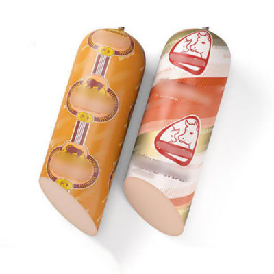 Capa de salsicha de plástico artificial personalizado imprimível Film de embalagem de alimentos PA / PE Capa PVDC