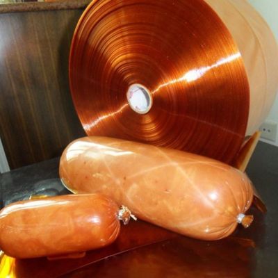 30-350 mm Largura plana PVDC plástico Sausage Casing Film Resistente ao calor até 90C Para embalagem de salsicha