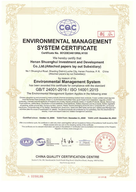 China Luohe Lianbang Chemical Co., Ltd. Certificações